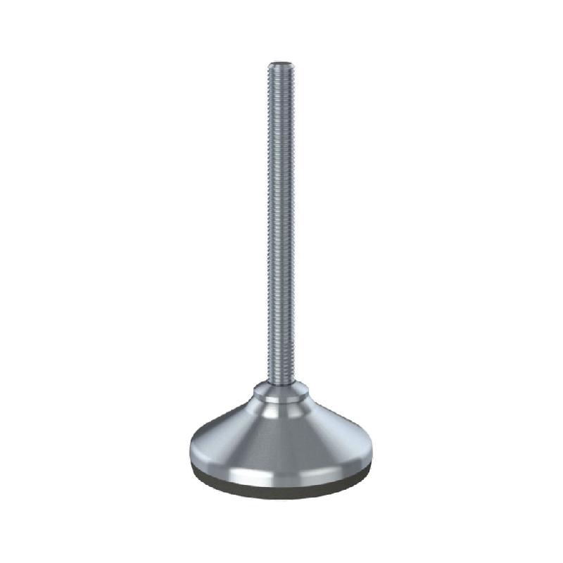 Pied de nivellement M12x150 en acier inoxydable avec base en acier inoxydable de 80 mm et caoutchouc anti-vibration_0