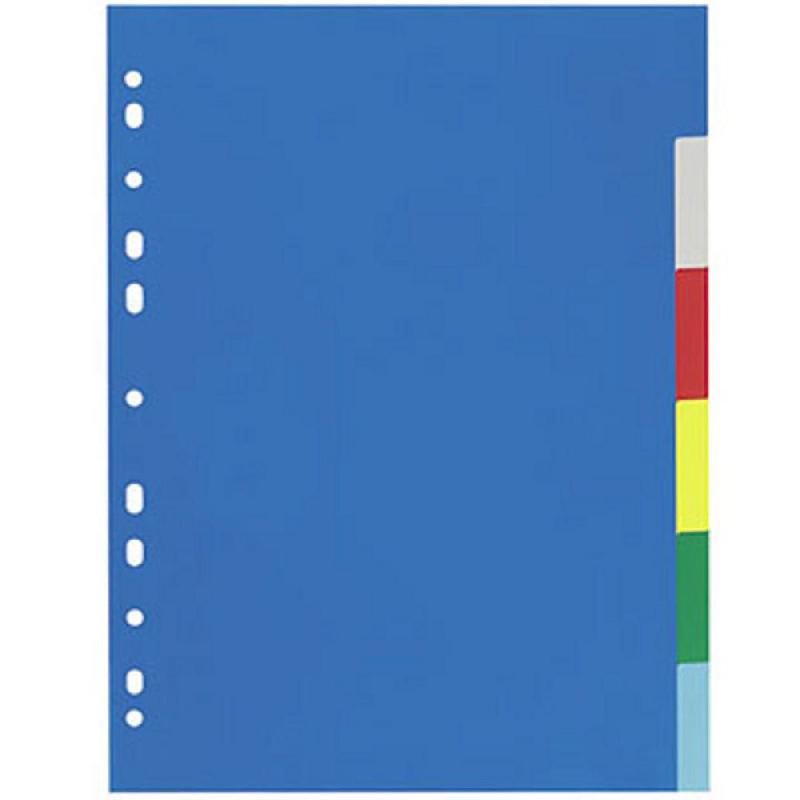 STAPLES JEU D'INTERCALAIRES COULEUR A4 STAPLES - EN POLYPROPYLÈNE 12/100° - 6 TOUCHES - NEUTRES (PRIX À L'UNITÉ)