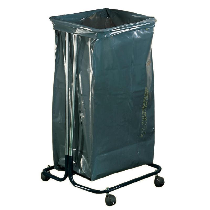 SUPPORT SAC POUBELLE D'INTÉRIEUR À ROULETTES NOIR SANS COUVERCLE 110 L