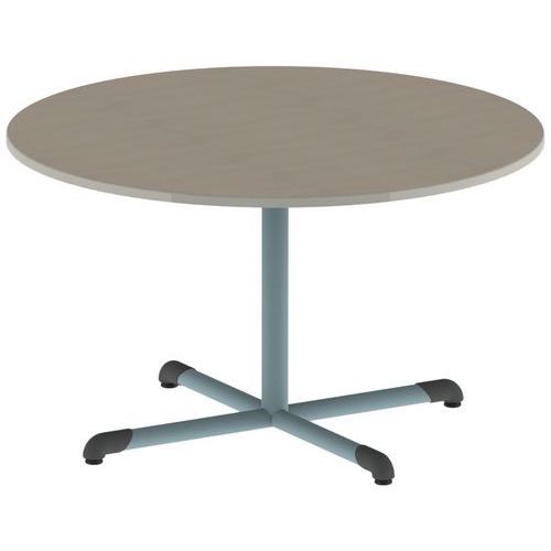 TABLE BANDANA ROND Ø120 T5 PC STR POLY. ÉRABLE G. BEIG/LAGON - MOBIDECOR
