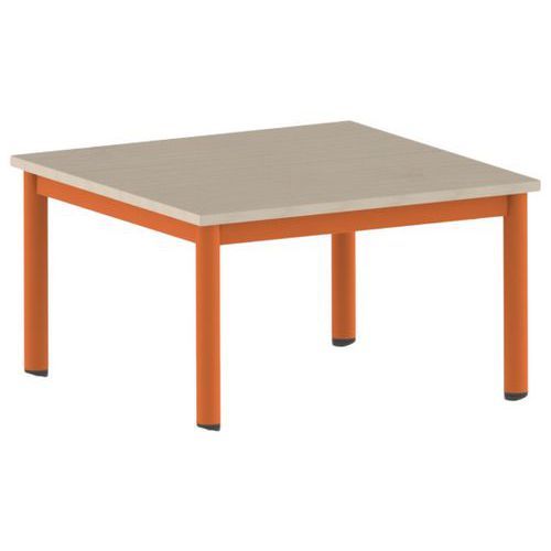 TABLE CARÉLIE 80 X 80 CM MOBILE T1 STRAT ÉRABLE PAPAYE 2011 - MOBIDECOR