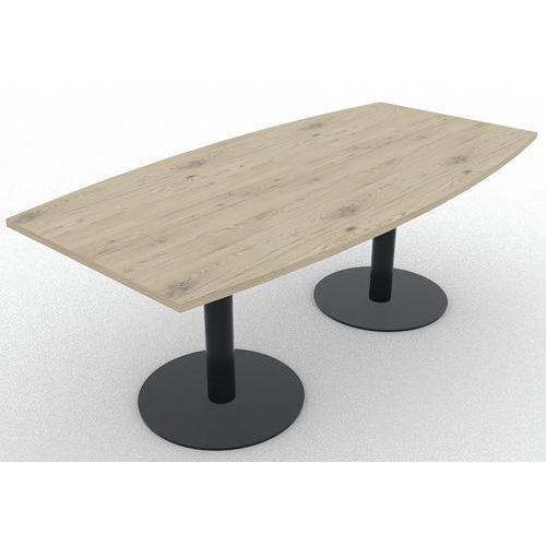 TABLE DE RÉUNION TONNEAU L200XP100 ÉP.25MM BRUNSWICK/NOIR - EOL