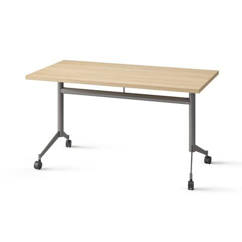 TABLE RABATTABLE POLLY L.140 X P.70 CM PLATEAU CHÊNE - ANTHRACITE