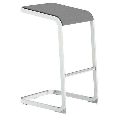 TABOURET HAUT C-STOOL - BLANC ET GRIS - QUADRIFOGLIO