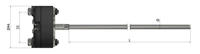 Thermocouple chemisé interchangeable avec transmetteur TM62 - Types K, N, J, T, E, R, S, B - Diamètres de gaine Ø 3 à 8 mm_0