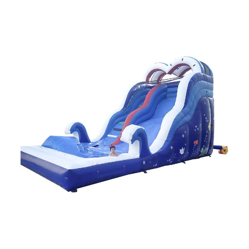 Toboggan aquatique Crazy Wave - Réf. WS20-RB - Structure gonflable avec piscine intégrée, 8 m de long_0