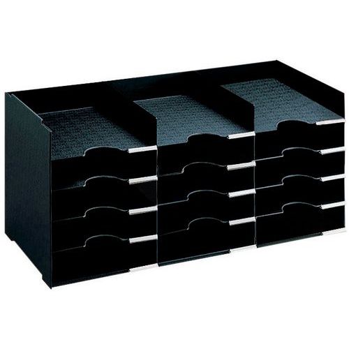 TRIEUR MULTICASES 15 CASES LARGEUR 755 NOIR - PAPERFLOW