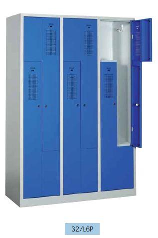 Vestiaire monobloc - 32/L6P - 1 à 3 colonnes avec portes en L pour rangement vêtements longs_0