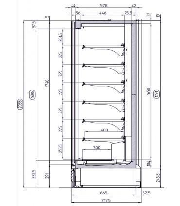 Vitrine verticale positive avec porte , idéal pour chr, traiteurs, boulangeries, pâtisseries et chocolateries -multifresh plus 3p iarp_1
