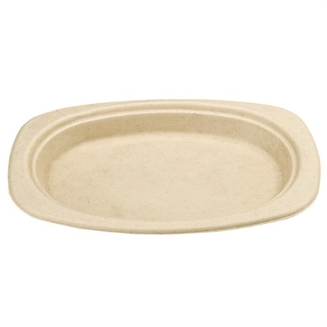 ASSIETTE OVALE BIONIC 23.3X16.5X2 CM CELLULOSE NATUREL (VENDU PAR 800)