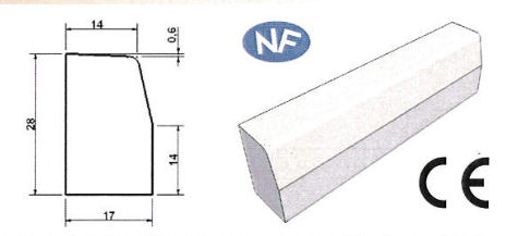 Bordure T3 - 17/28/100 - Poids unitaire moyen 95,73 kg - Palette 13 pièces_0