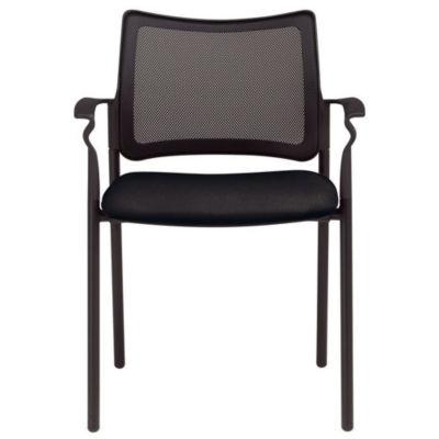 Chaise visiteur BILBAO Maille filet/ Tissu Noir Avec accoudoirs_0