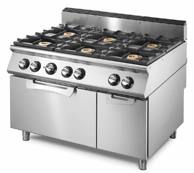 Cuisinière gaz sur four électrique statique gn 2/1 et armoire fermée, 6 brûleurs - VS70120CFGE_0