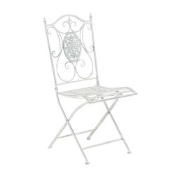 Décoshop26 - Chaise de jardin balcon terrasse design rustique pliable en métal blanc vieilli 10_0003033 - blanc 3000251360493_0