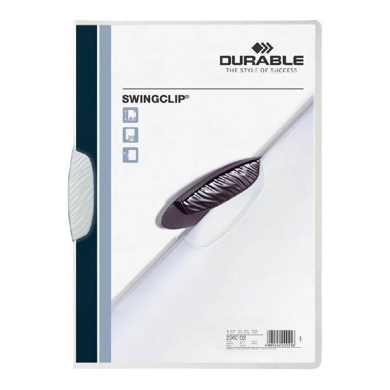 DURABLE CHEMISE À CLIP DURABLE SWINGCLIP® EN POLYPROPYLÈNE - BLANC - 30 FEUILLES (PRIX À L'UNITÉ)