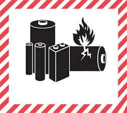 Étiquette de danger pour piles et batteries au lithium - rouleau de 1000 étiquettes adhésives - 46401_0