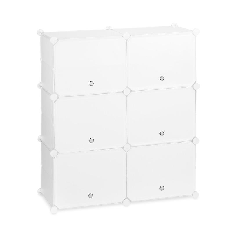Helloshop26 - Étagère à chaussures pratique 12 compartiments rangement optimal modulable 90 x 30 x 100 cm en plastique blanc 13_0011000 - blanc 300_0