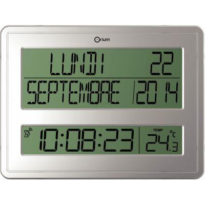 Horloge calendrier digitale - grand écran LCD 43x3,2 cm - affichage heure, calendrier et température - radio contrôlée - CEP_0