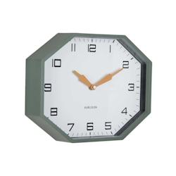 Horloge murale octogonale en résine Factory vert jungle Karlsson - 8714302770340_0