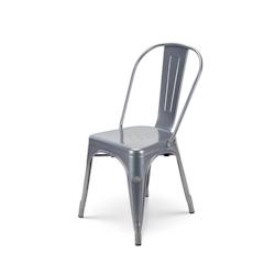Kosmi Chaise en métal gris style industriel - Finition brillant - gris 3760301693475_0