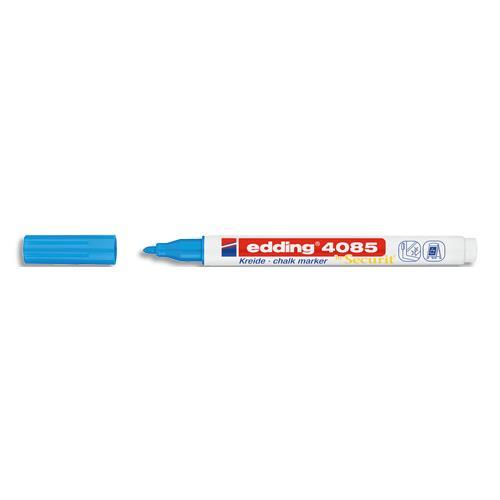 MARQUEUR CRAIE LIQUIDE EDDING E-4085 POINTE OGIVE 1-2MM BASE EAU - EFFAÇABLE CHIFFON HUMIDE - COLORIS BLEU - LOT DE 10
