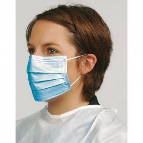 Masque chirurgical Mas-30 / bleu - LCH Medical - haute filtration type II à élastiques - Norme EN 14683_0