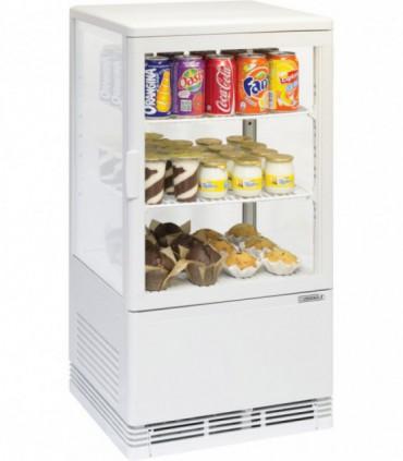 Mini vitrine réfrigérée positive 58l, à dégivrage automatique , pour chr, traiteurs, boulangeries, pâtisseries et chocolateries - cvr58 blanc/noir casselin_0