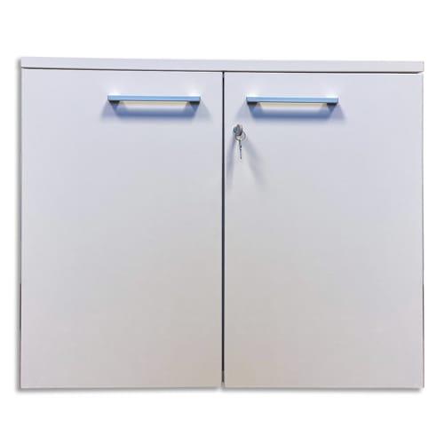 Armoire mélaminée emma 2 portes, hauteur 74cm. Coloris blanc/blanc_0