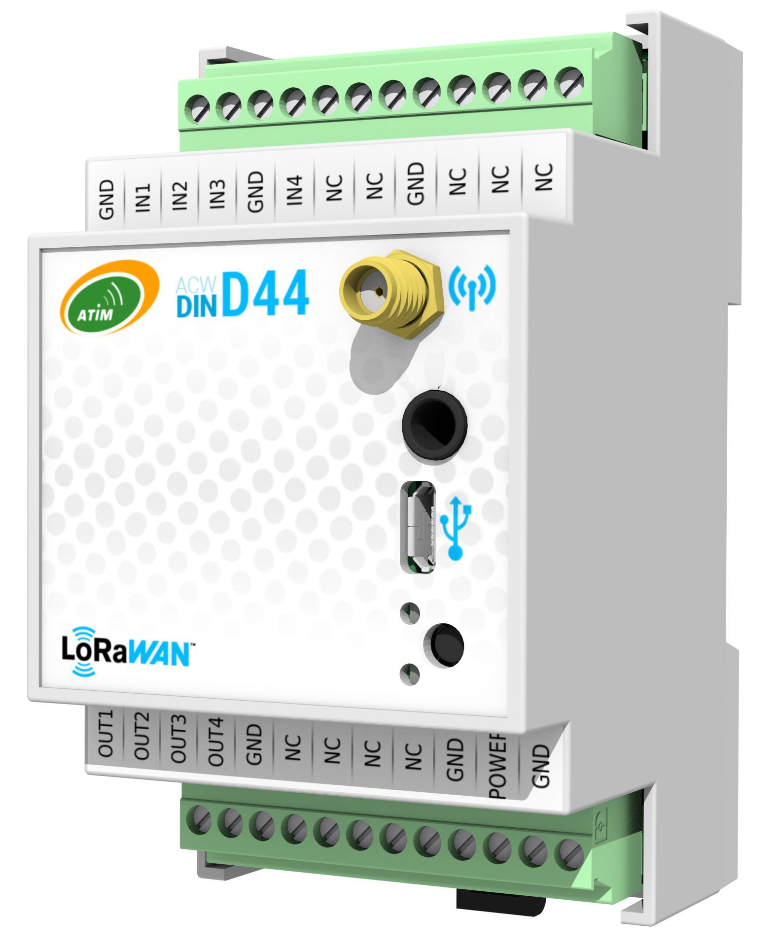 Modem radio ACW/LW8-DINDxxx - LoRaWAN - jusqu'à 16 entrées digitales et 8 sorties - boîtier Rail DIN_0