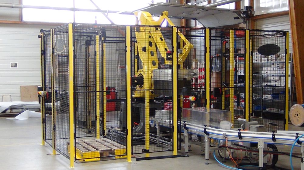 Palettiseur automatique performant, simple et évolutif - grille de protection modulaire - adapté à tous types d'infrastructures et cartons_0
