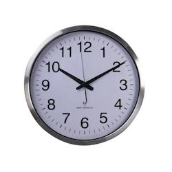 Perel horloge murale - ronde - analogique - 50 cm - heure radiopilotée (DCF) - aluminium argent - 432653_0