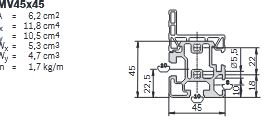 Profilé de section mv45x45_0