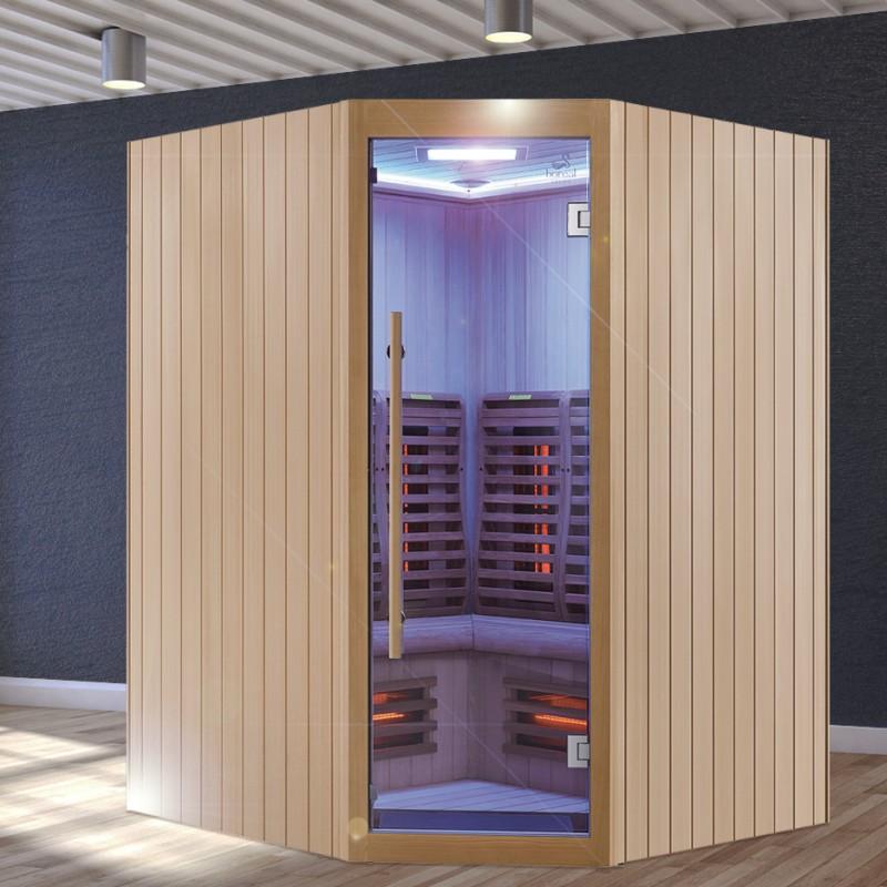 SAUNA INFRAROUGE BOREAL® SIGNATURE 150C D'ANGLE À SPECTRE COMPLET - 150X150X205_0