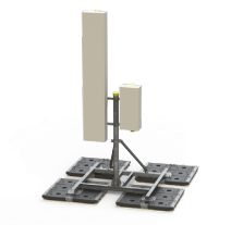 Supports double antennes coplanaires - 4G et 5G - maintenance de plain pied - solutions autostables - 1 Mât Ø114 H2000_0