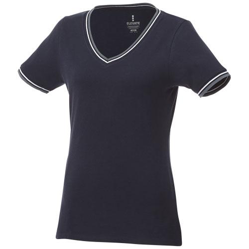 T-shirt maille piquée manches courtes femme Elbert - col V - 100% coton - 180 g/m²_0