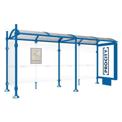 ABRI BUS PROVINCE 5 M CAISSON 1 BARDAGE CITY BLEU 5010 - PROCITY