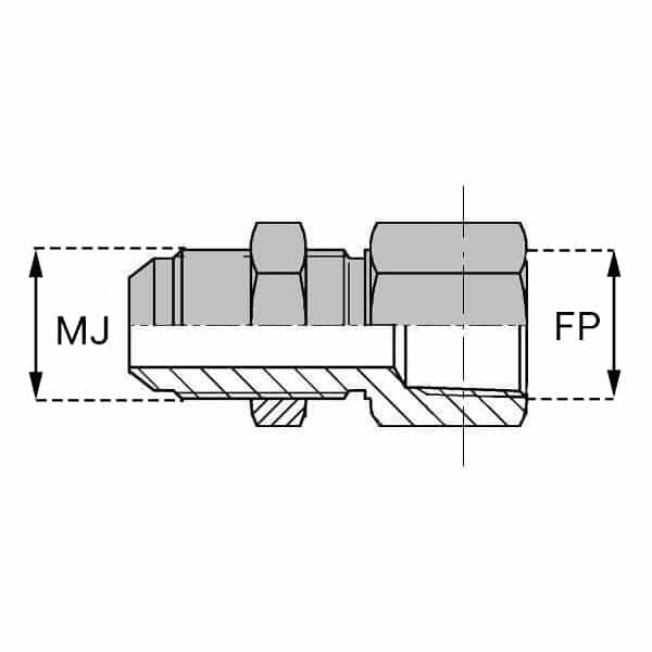 Adaptateurs - Droit mâle JIC cloison X femelle NPT - 1
