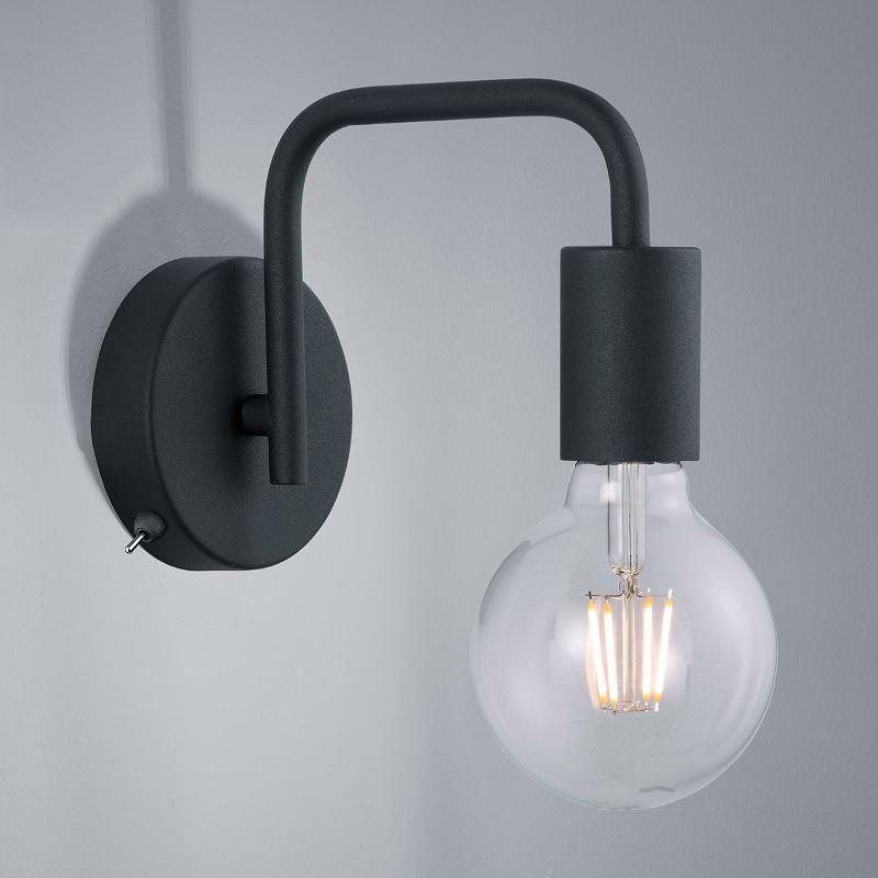 TRIO LIGHTING APPLIQUE DIALLO SANS ABAT-JOUR NOIR MAT