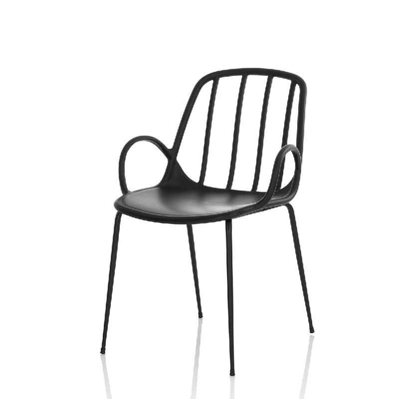 AQA Design Ensemble de 4 chaises en polypropylène ROS noires. L.56 P.56 H.84 MP02213 - noir plastique polypropylène MP02213_0