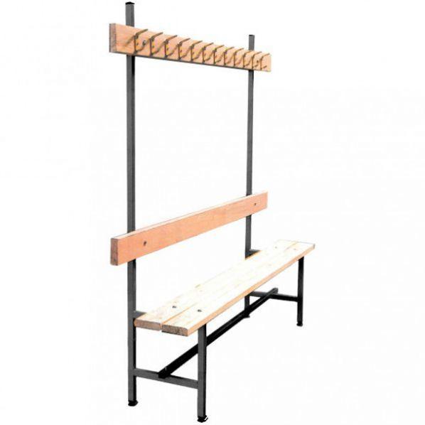 Banc vestiaire sport avec patères - 1500mm - Epoxy noir - Marque Rolléco_0
