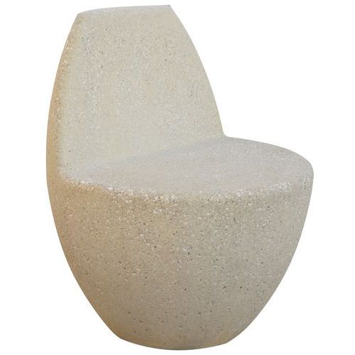 BANC EMOTION BÉTON OCRE SABLÉ L/H/P : 65 X 78 X 65 CM