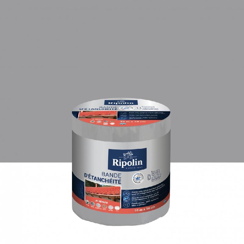 Bande d'étanchéité adhésive RIPOLIN - 10 m x 10 cm - Gris - Multi-supports, résistante aux UV et variations de températures_0