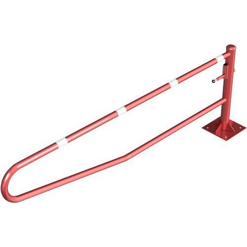 BARRIÈRE PIVOTANTE À CHEVILLER CADENAS-ROUGE/BLANC-3000MM - SCHAKE