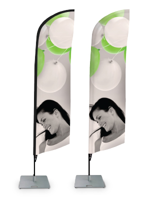 Beach flag - Disponible en 4 tailles - Utilisation intérieure et extérieure - Pied rotatif et sac inclus_0
