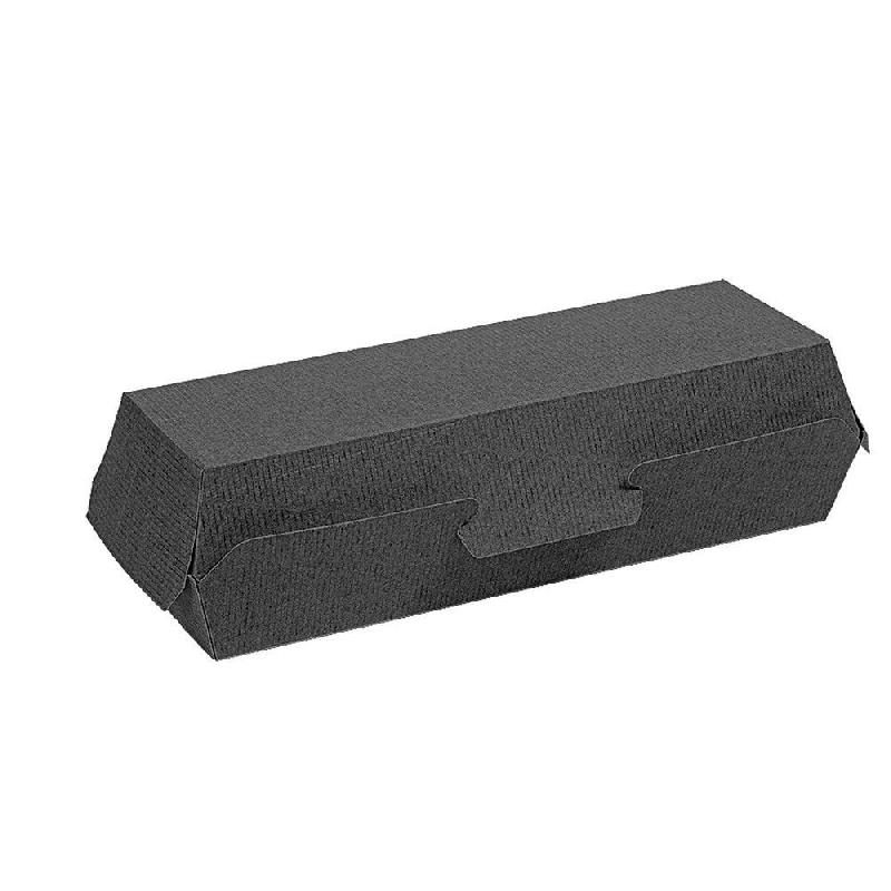 Boite Hot Dog The Pack carton ondulé nano micro 23,2x9x6,3cm noir - par 450_0