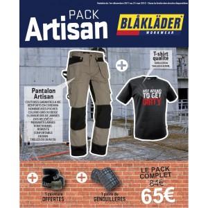 BON PLAN: PROMO PACK ARTISAN BLAKLADER : PANTALON 1503 + TEE-SHIRT + CEINTURE 4003 + GENOUILLÈRES 4000