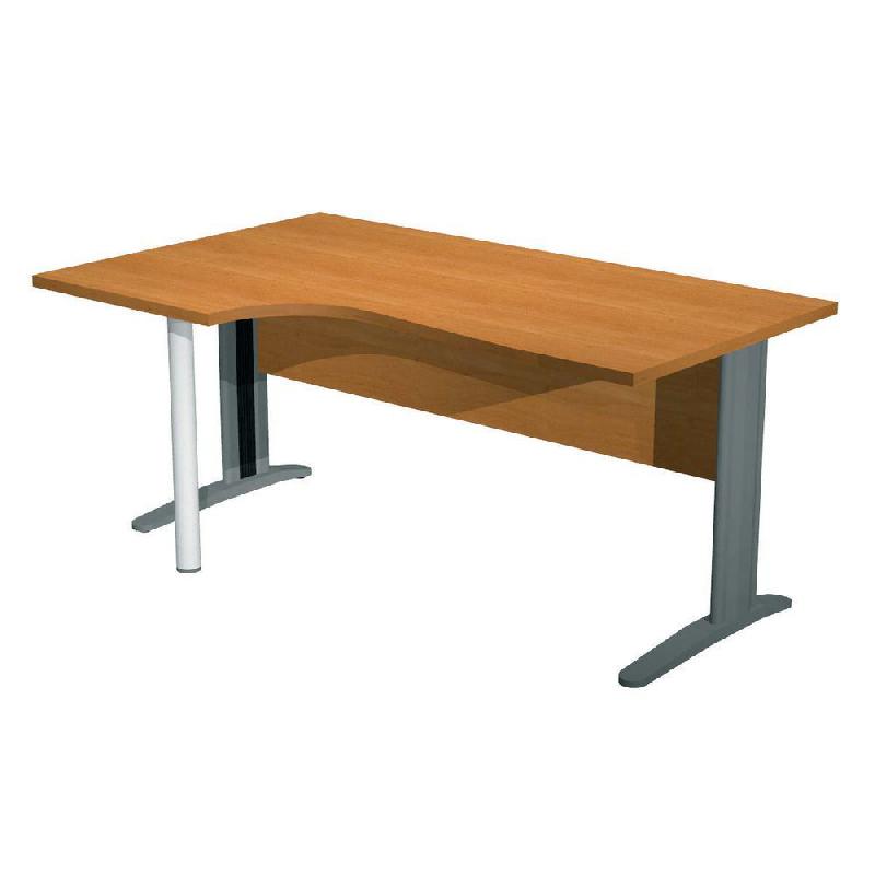 BUREAU COMPACT PRONTO METAL - RETOUR A GAUCHE L.160 X P.100 CM - PLATEAU AULNE - PIEDS L ANTHRACITE