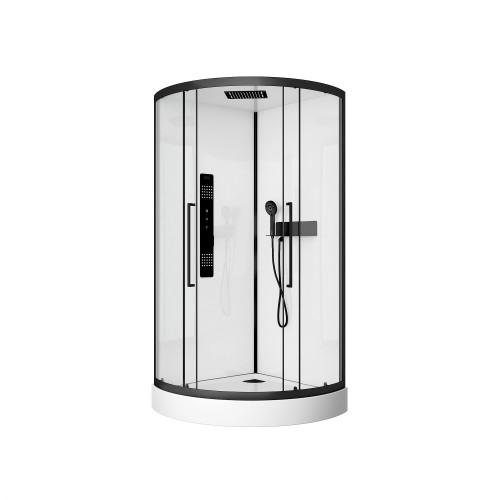 CABINE DE DOUCHE HYDROMASSANTE 1/4 ROND 90 CM - PORTE COULISSANTE AURLANE