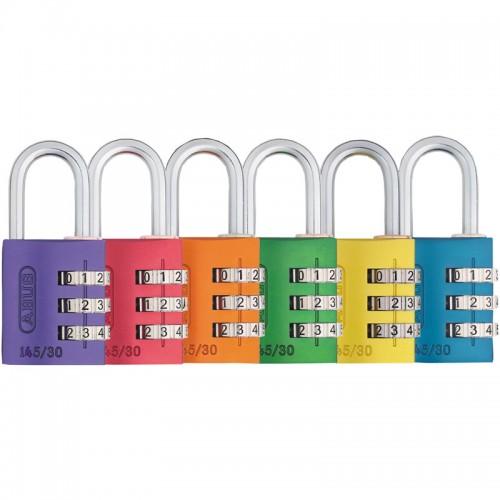 CADENAS À CODE - EN ALUMINIUM - 4 MOLETTES - 40 MM - RAINBOW ALÉATOIRE - 145 ABUS