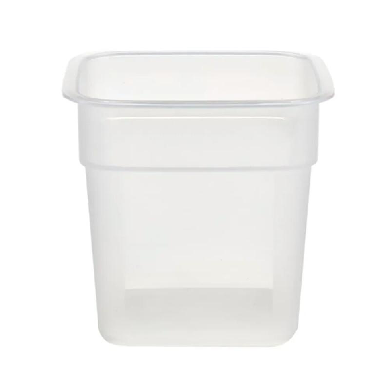 CAMBRO - 1SFSPROPP-190/6 (Lot de 6) - Récipient carré « FRESHPRO » (900 ml) - (12,4 x 12,4 x 11,9 cm) - (Couvercle non inclus) - Blanc translucide_0